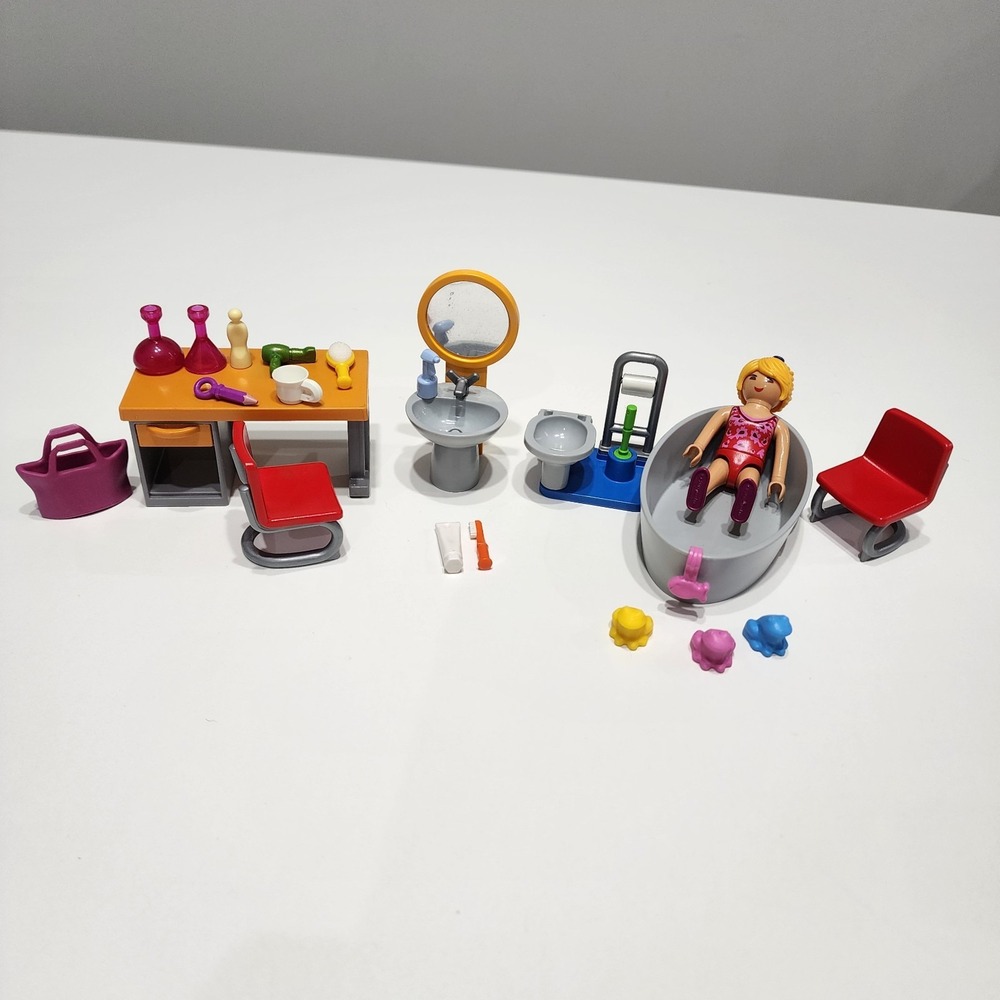 Playmobil Bathroom Tub Sink Dresser Washroom Toilet‎ Bath Replacement Parts Lot